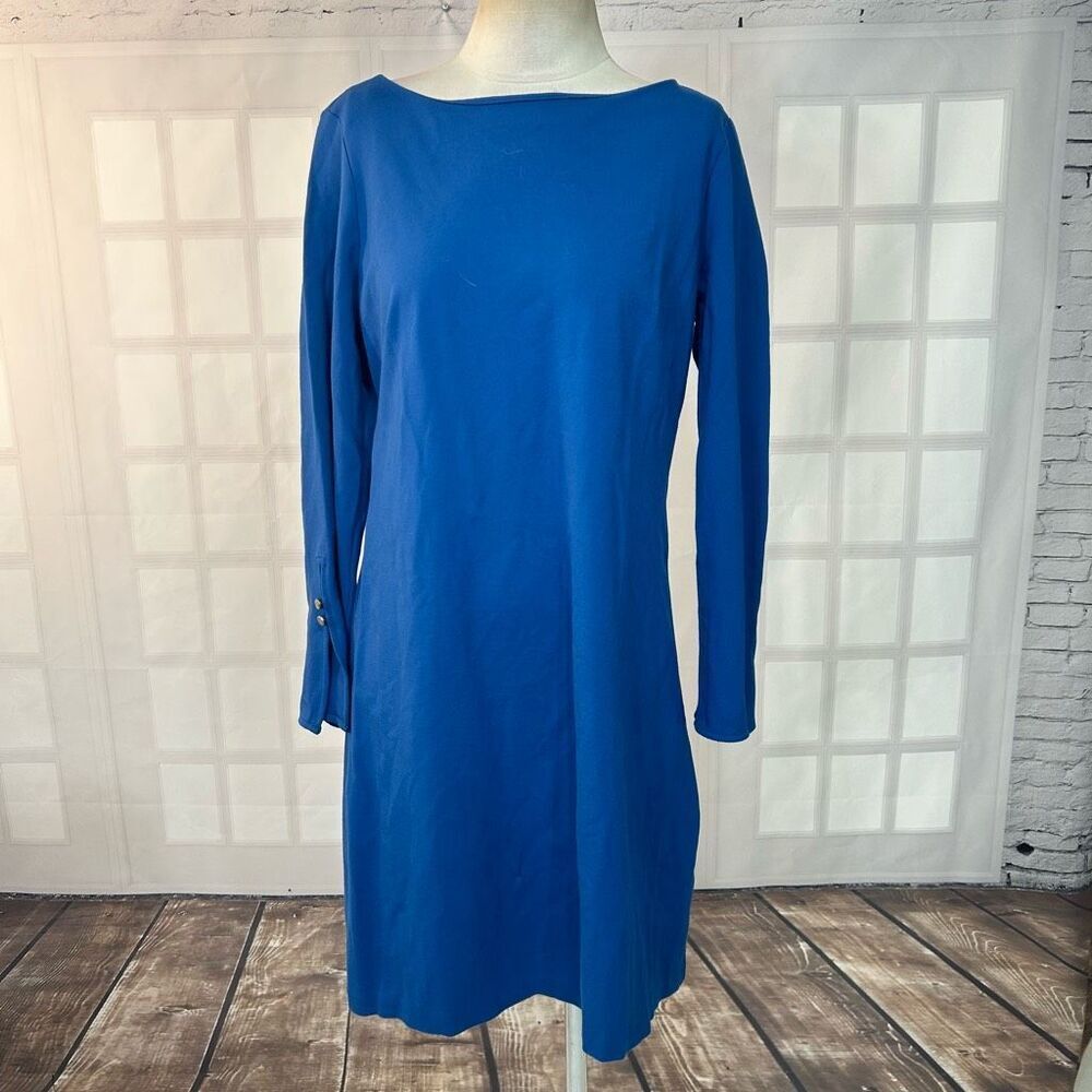 Ann Taylor Royal Blue Long Sleeve sheath Dress Size Large